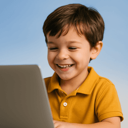 Profesor enseñando inglés a un niño